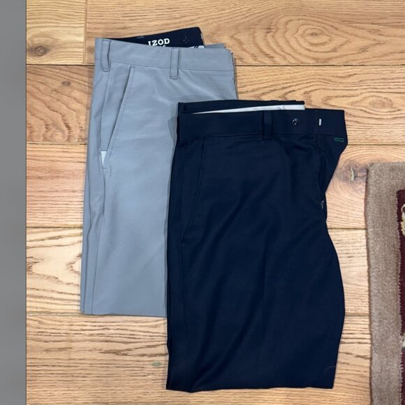 Men's Two Golf Pants, New Gray & Navy (Polo & IZOD)